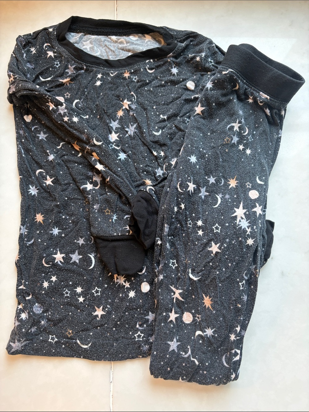 Little Sleepies size 2T moon and stars long sleeved pajamas